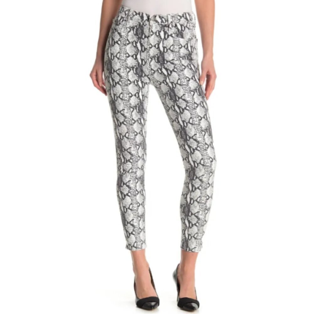 FRAME 'Ali High-Rise Cigarette' Skinny Jeans, Gris Grey Multi